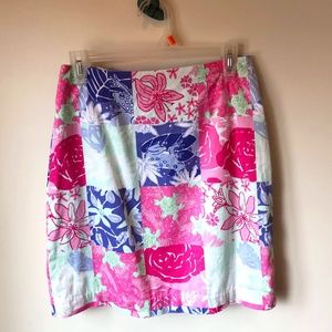 Lilly Pulitzer SkirtSize 4 Patchwork Print White Label Vintage